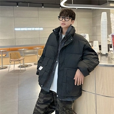 潮牌假两件棉服男冬季潮流工装棉衣男款2024新款男士冬装外套Y18，男装棉衣，星座506