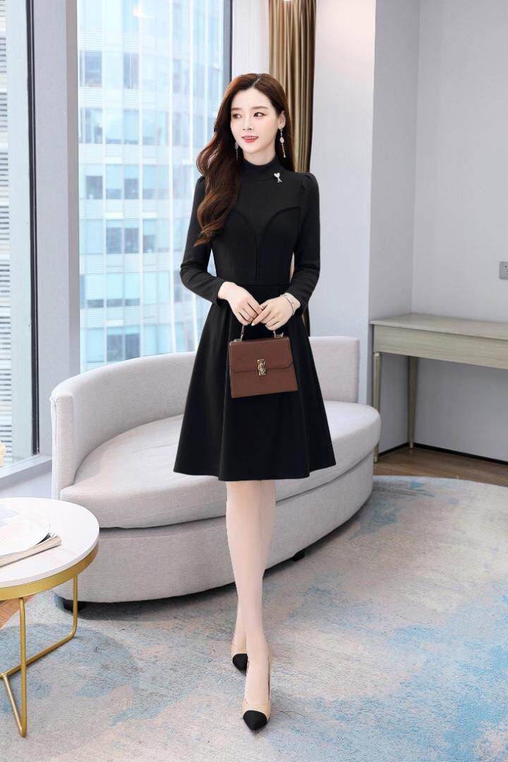 现货，加绒针织拉毛呢料连衣裙，女装连衣裙，金典明美