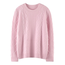 2025舒适百搭秋季新款软糯舒适波绿扭花羊绒衫，女装羊绒衫，英皇羊绒