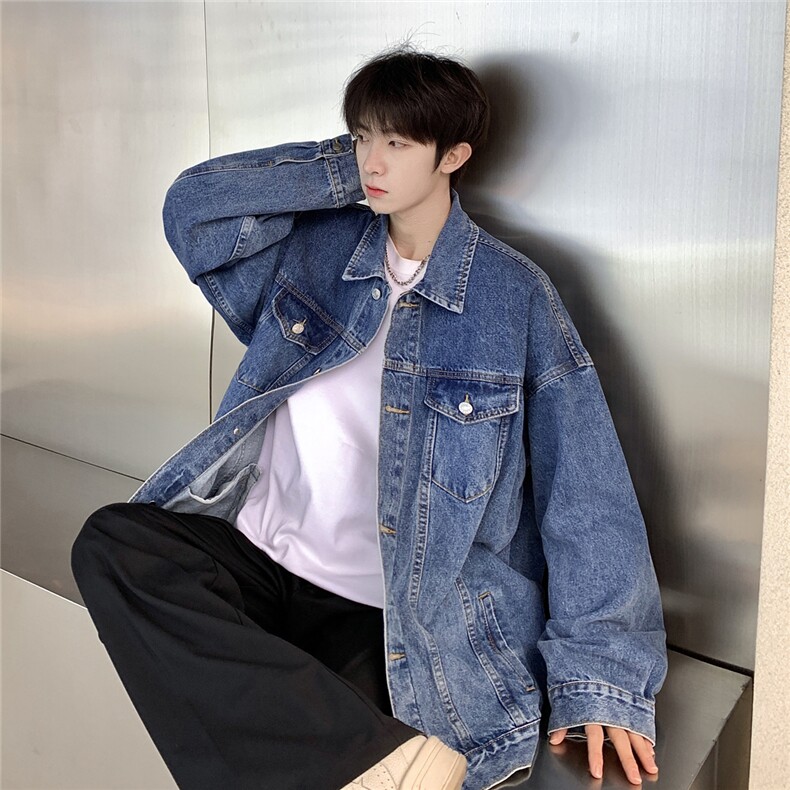 2025新款牛仔夹克宽松韩版工装潮流水洗情侣外套N991/P98148,男装工装外套,星座202