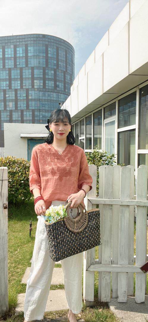 纯苎连衣裙小衫裤子裙子衬衣 时尚风 风淑女风休闲风，女装连衣裙，川哲