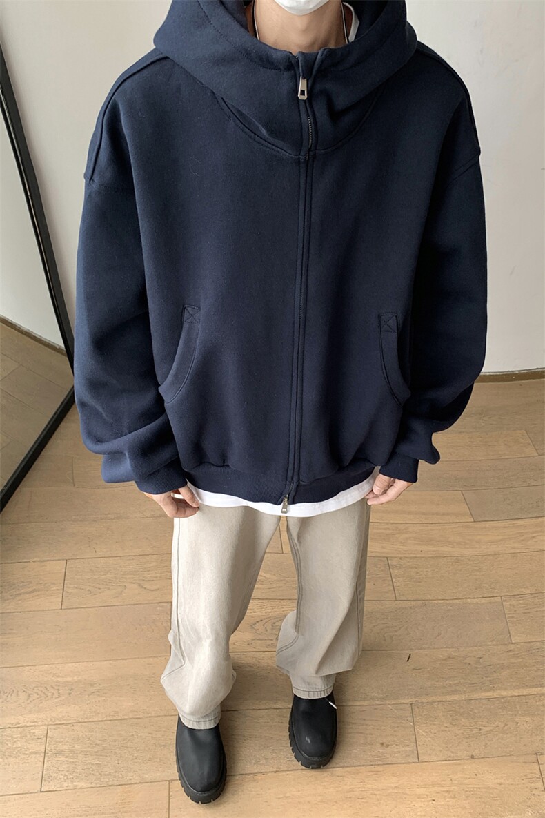 现货6秋冬加厚cleanfit美式休闲重磅480G短款开衫卫衣TTTB05-P98,男装卫衣,星座1315