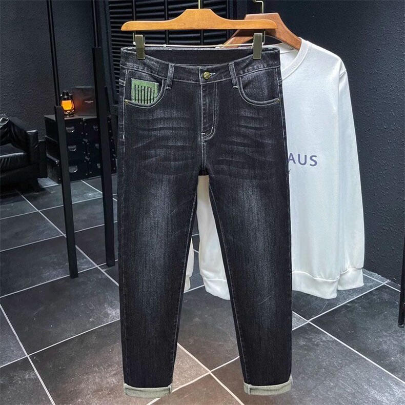 1506-1/K1691/P44款男士ins牛仔裤男高街弹力潮牌修身小脚潮流,男装牛仔裤,星座1506-1