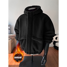 都市风街头日常百搭休闲外套经典版型羊羔绒加棉上衣外套HY878P85，女装短外套，电商A102B