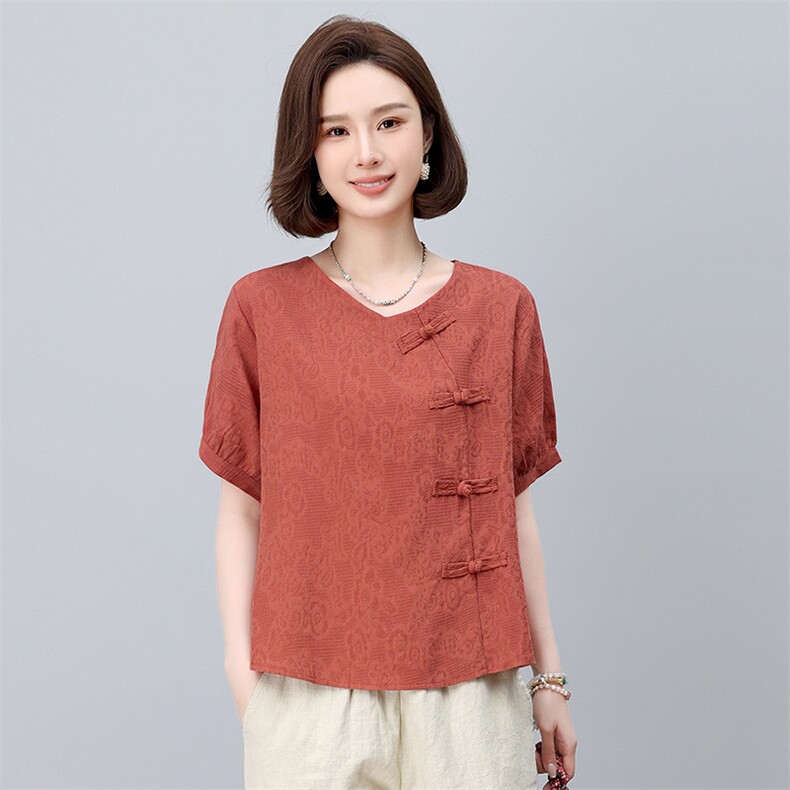 棉麻休闲女夏装2025夏季新款妈妈时尚洋气减龄亚麻裤子,女装大码女装,依恋蒂丝