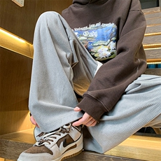 8XL-M秋款特大码胖子运动裤灯芯绒卫裤男9028P45控58，男装休闲裤，电商D206-1