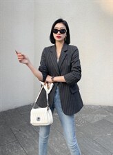 【现货】春装新款韩版修身条纹显瘦西装，女装西装，名怡