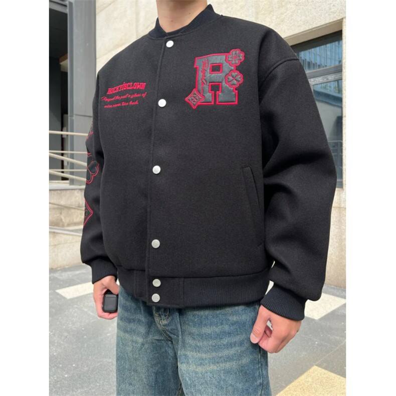 J9830-P73原版质量毛呢面料/有内里休闲棒球服夹克外套,男装夹克,星座617A-2