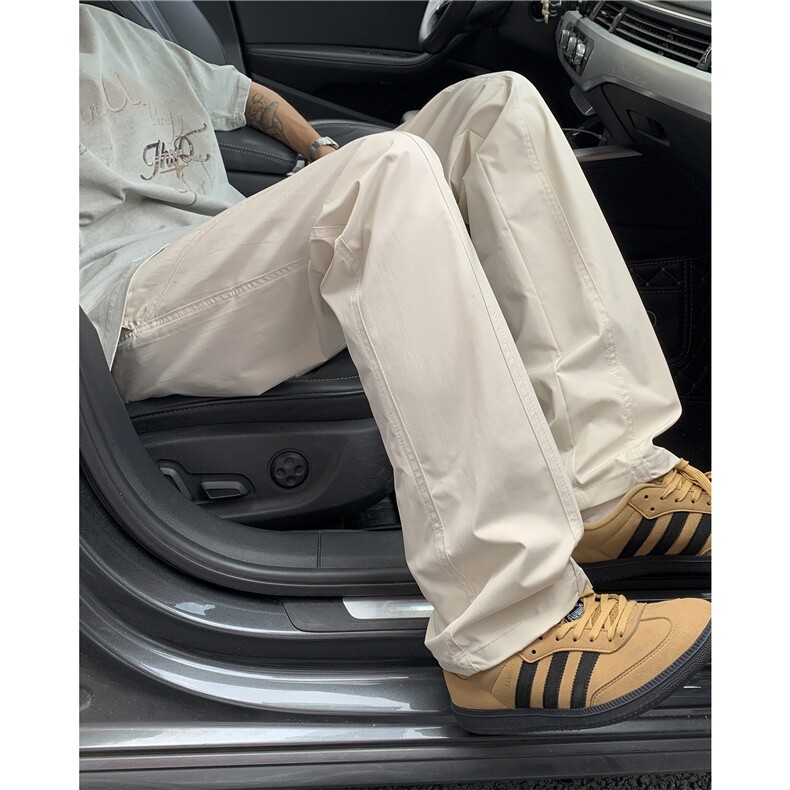 抖音夏季薄款防水速干裤男士港风休闲裤微喇裤子K10147-特14，男装休闲裤，电商A099