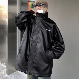 冬季韩版男士PU皮衣外套机车外套棒球棉服潮牌情侣 PW72图片