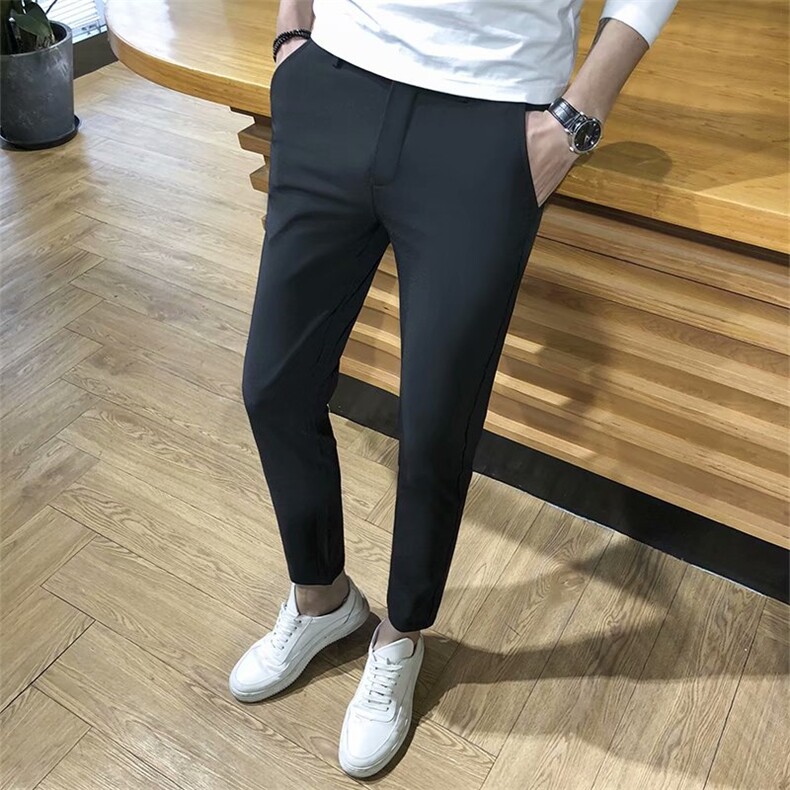 小西裤发型师免烫裤子男修身韩版英伦9分小脚裤休闲裤九分裤K9,男装休闲裤,星座1116A-2（原606A-1）