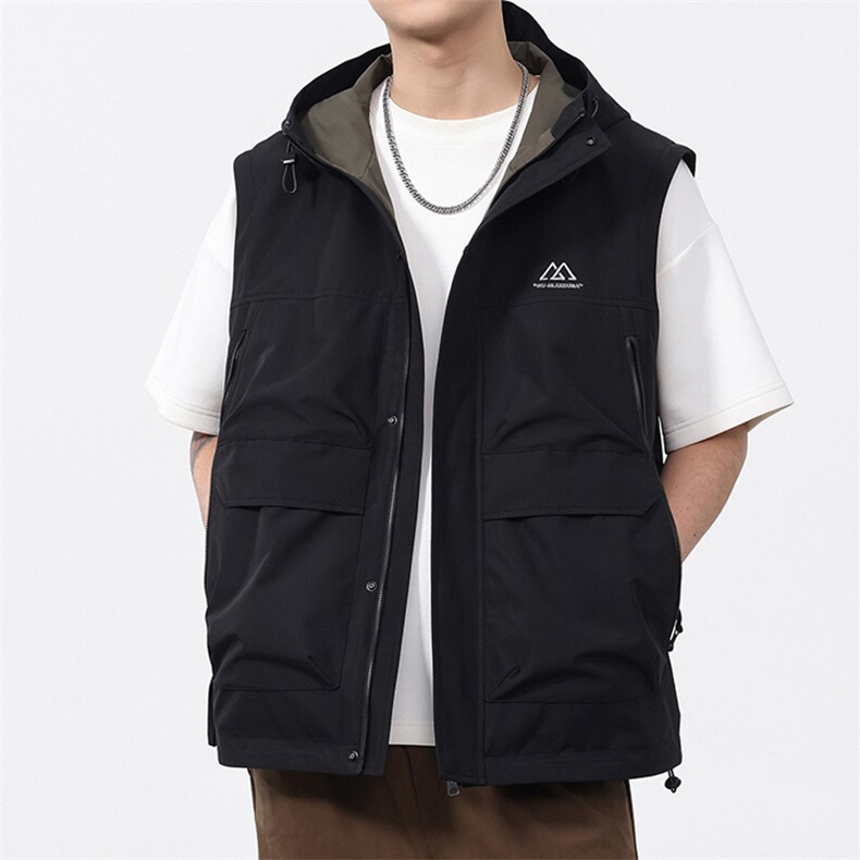 2025新款潮流痞帅连帽二合一马甲男夹克登上外套F0922-P100控199,男装夹克,电商D215