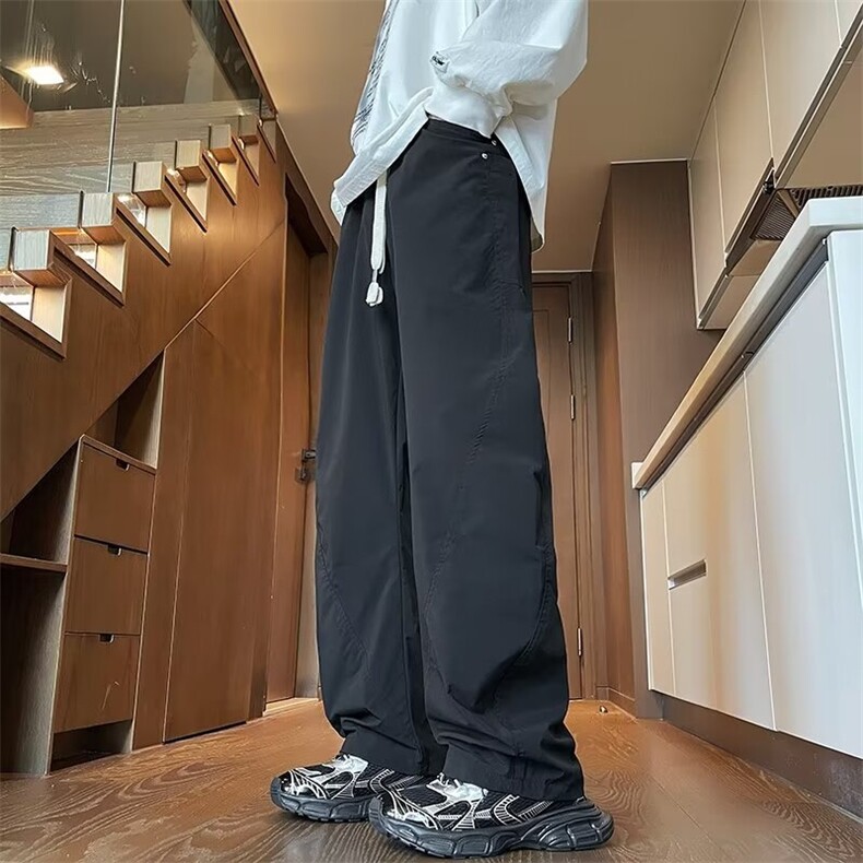 W302-P45裤子2025新款美式大码阔腿薄款速干宽松直筒休闲长裤,男装休闲裤,星座911-1