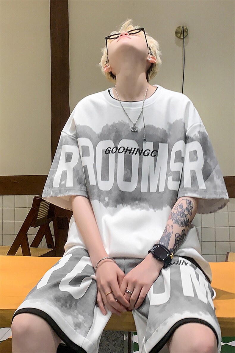 量大优供视频菠萝格套装短袖短裤男大码M-5XTZ22-特P50,男装牛仔裤,电商B325