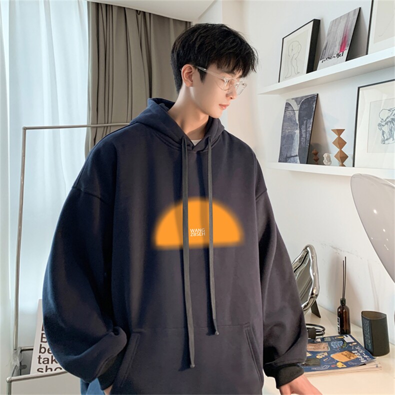 抖音品质秋季320G华棉男士连帽大码印花卫衣WYH2474-P45控68,男装卫衣,电商B370
