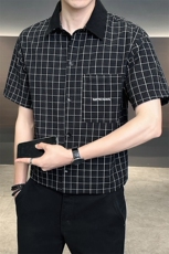 格子短袖衬衫男夏季痞帅高级感衬衣档口大货C317-C802-P50，男装衬衫，电商C317