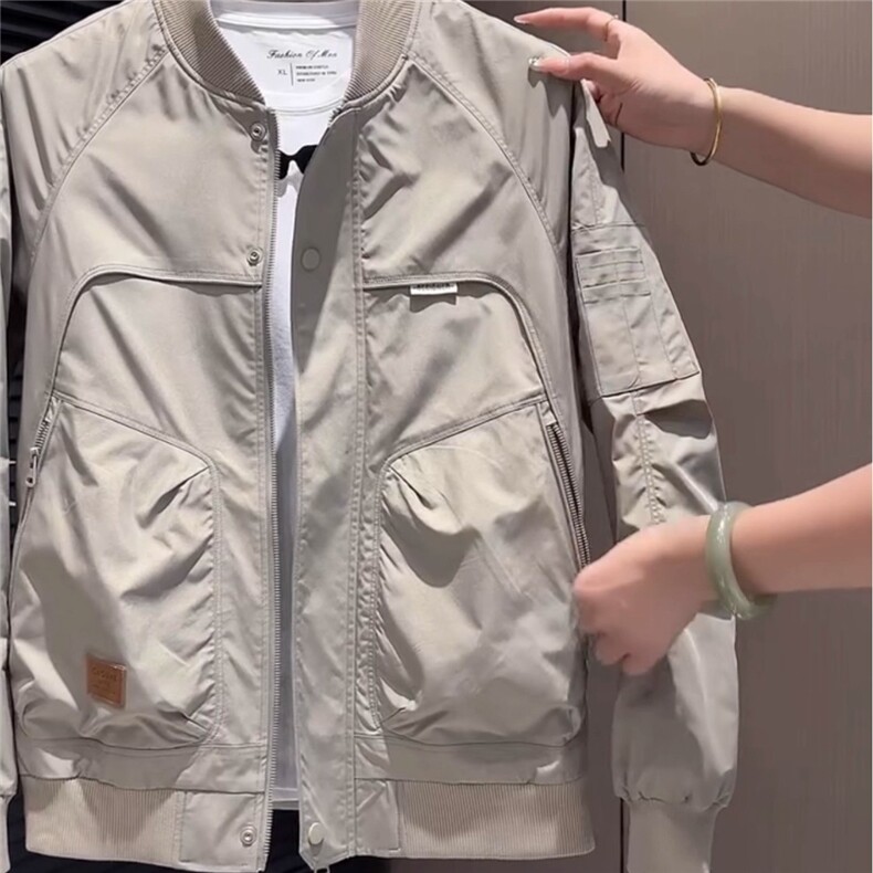 棒球服夹克男2025秋季新款潮牌工装男装美式覆古修身飞行员外套男,男装夹克,星座1210-1