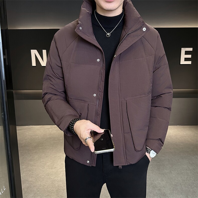 新款男士小立领插肩袖羽绒服夹克加厚防寒309B-3-81067-P195,男装夹克,星座1409-3