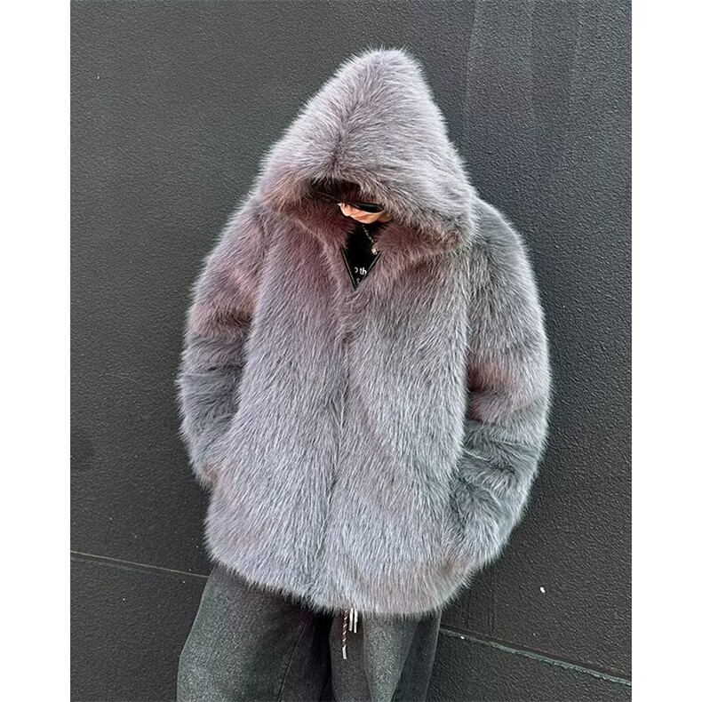 【有货】DW2463-P125冬装高级感毛毛绒座山雕皮草大衣外套男连帽,男装夹克,星座603-2