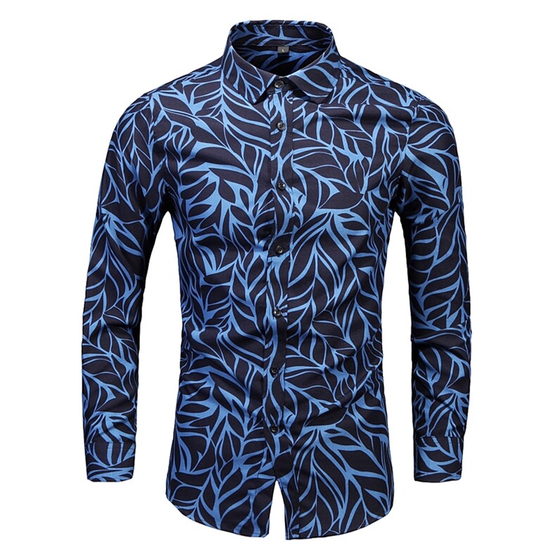 2024秋新款长袖大码衬衫翻领衬衫花衬衫9694P35立体3D图，男装衬衫，星座1106-1