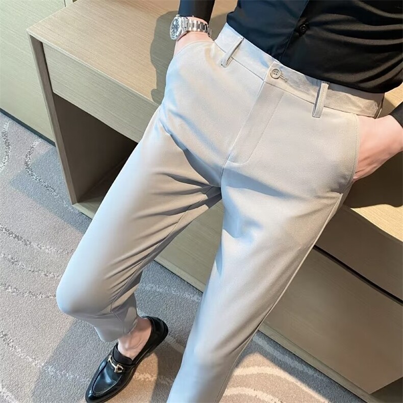 小西裤发型师免烫裤子男修身韩版英伦9分小脚裤休闲裤九分裤K9,男装休闲裤,星座1116A-2（原606A-1）