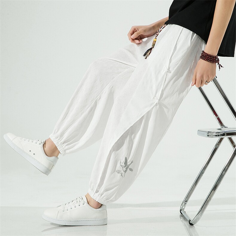 新款男士休闲裤风高品质提花潮九分裤拼接K301-P65控88，男装休闲裤，电商A227