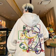 美式潮牌重磅水洗做旧连帽卫衣力推大码男XZ517A-2-Y7741-P68，男装卫衣，星座517A-2