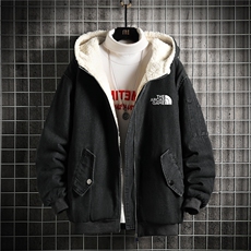 NM53232-P140牛仔外套男大码加厚加绒衣男羊羔毛服男网格，男装棉衣，电商A040A