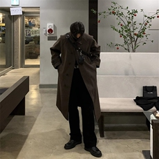 超长款秋冬超长款男士呢大衣韩版潮流加厚风衣DY008P128，男装风衣，星座1004（原星座815-3）