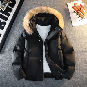 白底平铺光板可二开 休闲百搭连帽毛领加厚情侣棉服MY5241 TP90图片