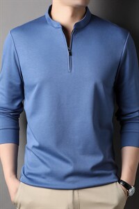 G99612男式秋季服装新款长袖T恤青年立领卫衣四季打底体恤P56图片
