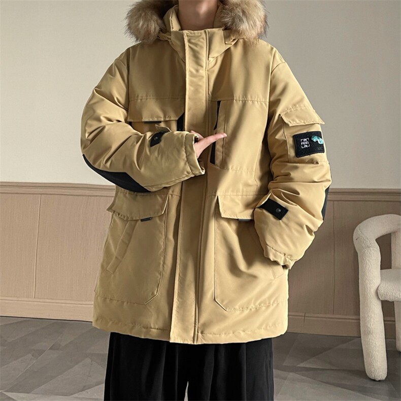 港风2026新品冬季宽松棉服派克服毛领冬装加厚外套D010-P145,男装棉衣,星座717
