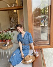 牛仔连衣裙，女装连衣裙，Ee·G