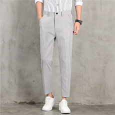 九分西裤男士2026春季直筒修身高级垂感韩版潮流休闲裤子现货外贸，男装西裤，星座224-1