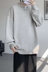 亨利领毛衣男款宽松慵懒高级感慵懒风针织衫内搭打底衫MY19007P50，男装T恤，电商B312