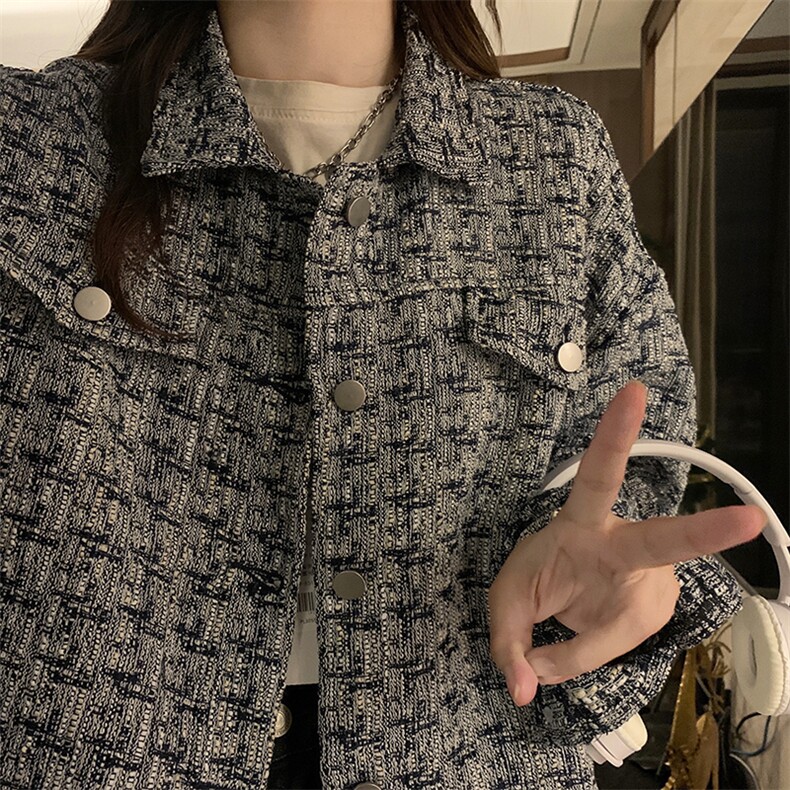 C664-88时尚百搭复古设计感小众外套女韩版小香风夹克上衣,男装夹克,星座911-2(原星座613-2）