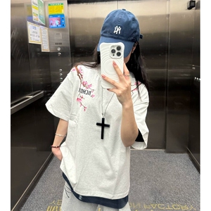 万针全刺绣工艺抖音得物高品质260克重磅纯棉双纱美式高街短袖T恤图片
