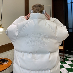 港风鳄鱼纹钢印字母图案设计大码休闲潮流棉衣男MY77727P128控168图片