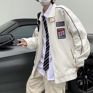重磅刺绣夹克男士春秋季新款机车服外套宽松痞帅情侣上衣 J106图片