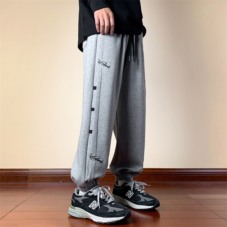 直播品质！重磅纯棉高克重2023新款阔腿休闲裤男K23130-P50控78,男装休闲裤,星座717