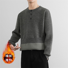 加绒加厚亨利领内搭针织潮牌打底衫青年保暖毛线JR2427P90，男装针织衫/毛衣，星座914
