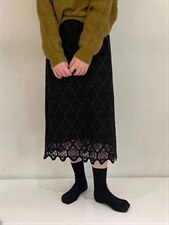 爆-磨毛系列-针织双层蕾丝半裙，女装半身裙，新袖