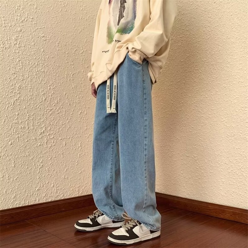 wassuphappy直筒牛仔裤男士春秋夏季款潮牌复古水洗休闲垂感裤子,男装牛仔裤,星座1116-2