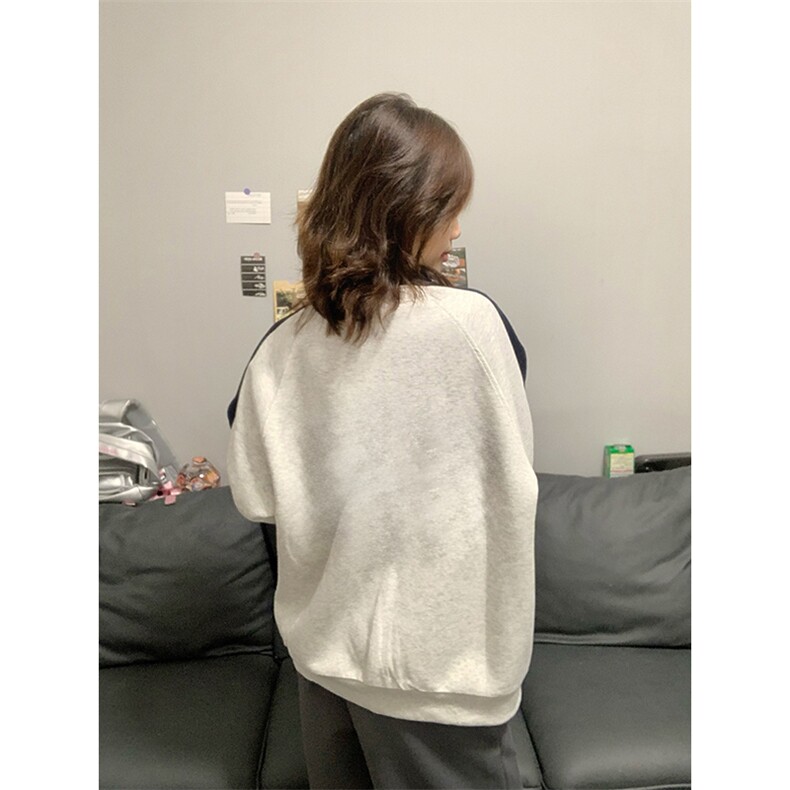 抖音得物高品质美式高街重磅结构织带拼接撞色立领卫衣外套CM41,女装短外套,电商A486-1