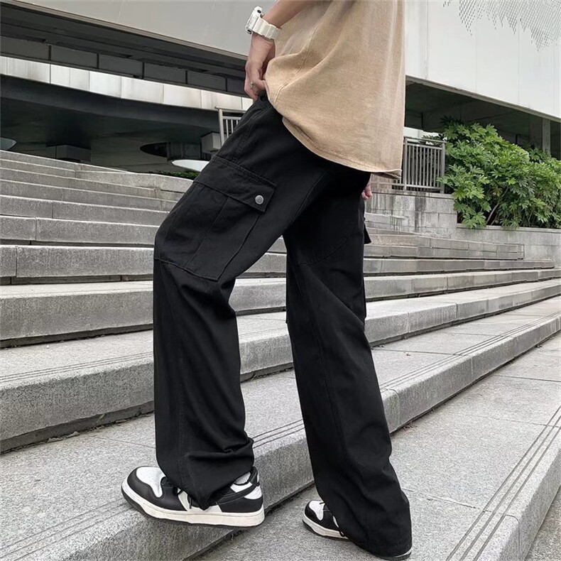 高街潮工装裤男潮牌ins直筒宽松hiphop炸街设计感裤子,男装工装外套,星座1013