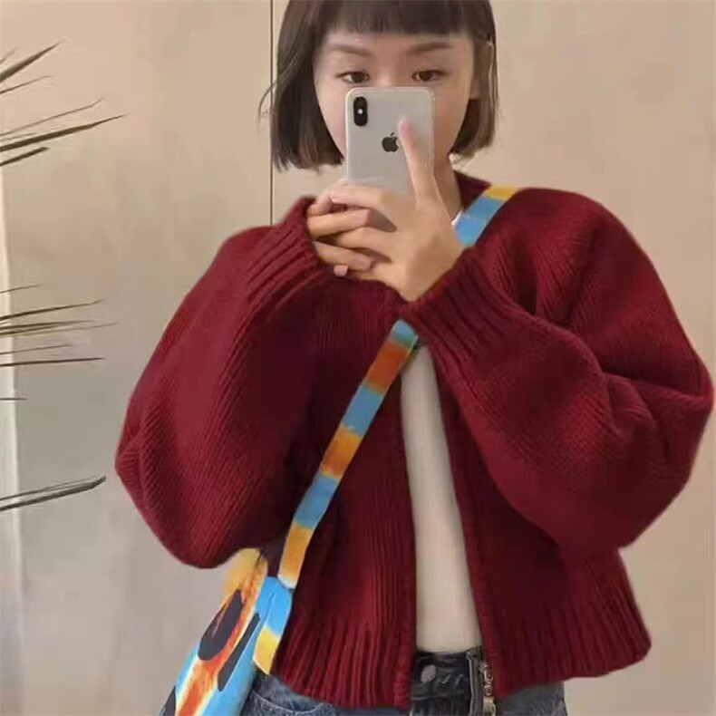 拉链毛衣开衫女针织衫圆领加厚羊毛外套小个子早秋chic上衣,女装羊毛衫,忠诺羊绒