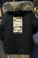 MM48176-P130冬季大毛领棉衣男士大码加厚棉袄男棉服，男装棉衣，电商A040