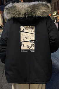 MM48176-P130 冬季大毛领棉衣男士大码加厚棉袄男棉服图片