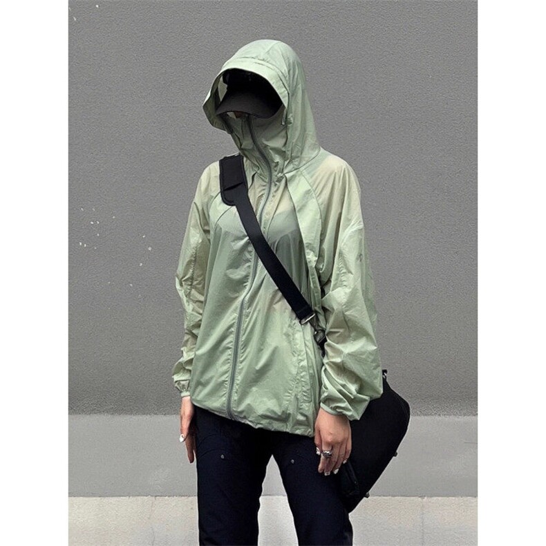 户外冲锋骑行剪裁防晒衣服男夏季透气薄款运动宽松连帽FY193，男装防晒衣，星座1116A（原606A-3）