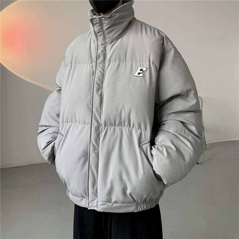 冬季新款机理感暗条纹立领棉衣加厚棉袄MY237-P105控148抖音控168图片